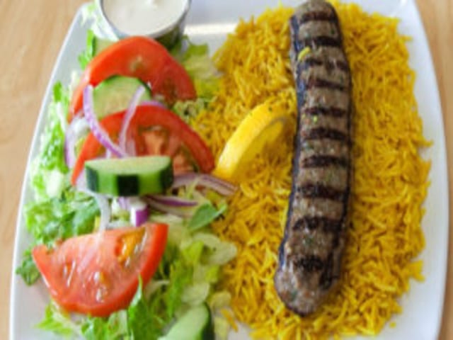 Kofta Kabab Plate (2 Skewers) (H, GF).