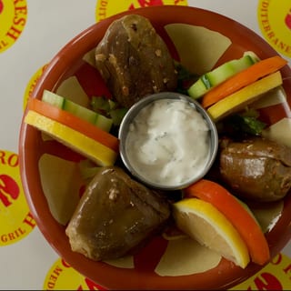 Makdous (stuffed eggplant) & Pita