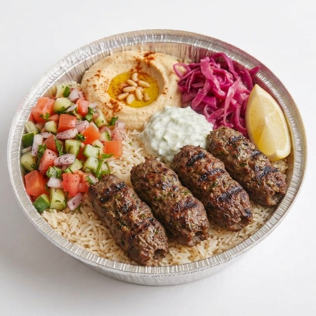 Kofta Kabab Plate (2 Skewers) (H, GF).