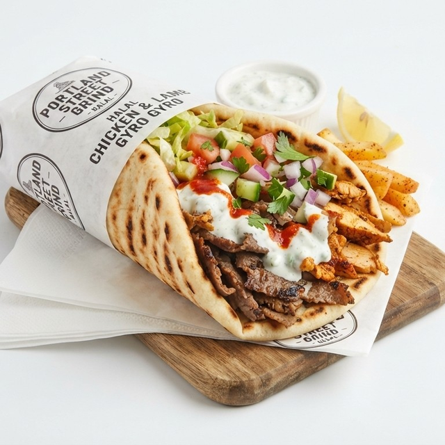Gyro and Chicken Combo Wrap (H).